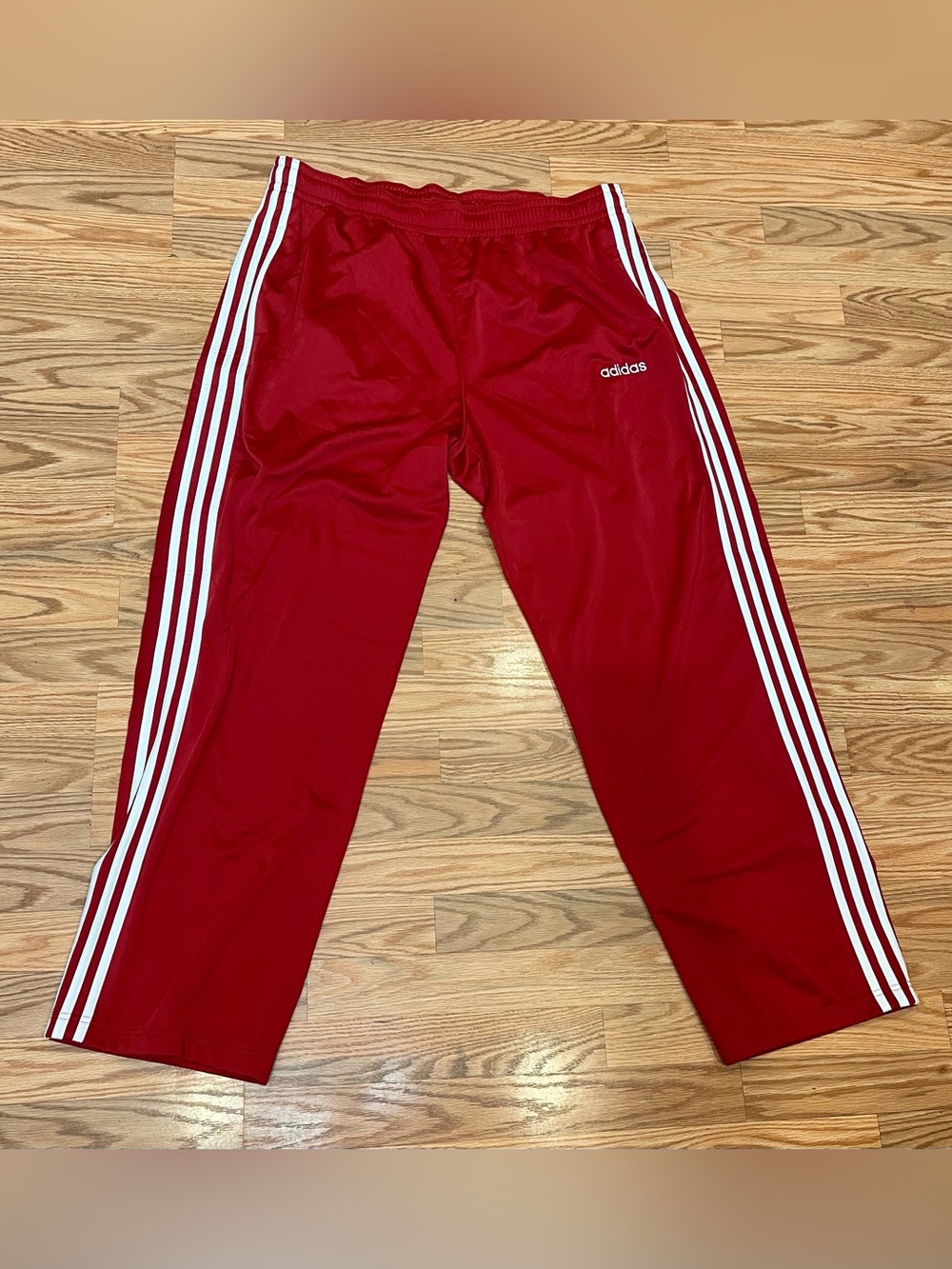 adidas Originals Classic Track Pants Mens 2XL Red White 3-Stripes XXL Joggers